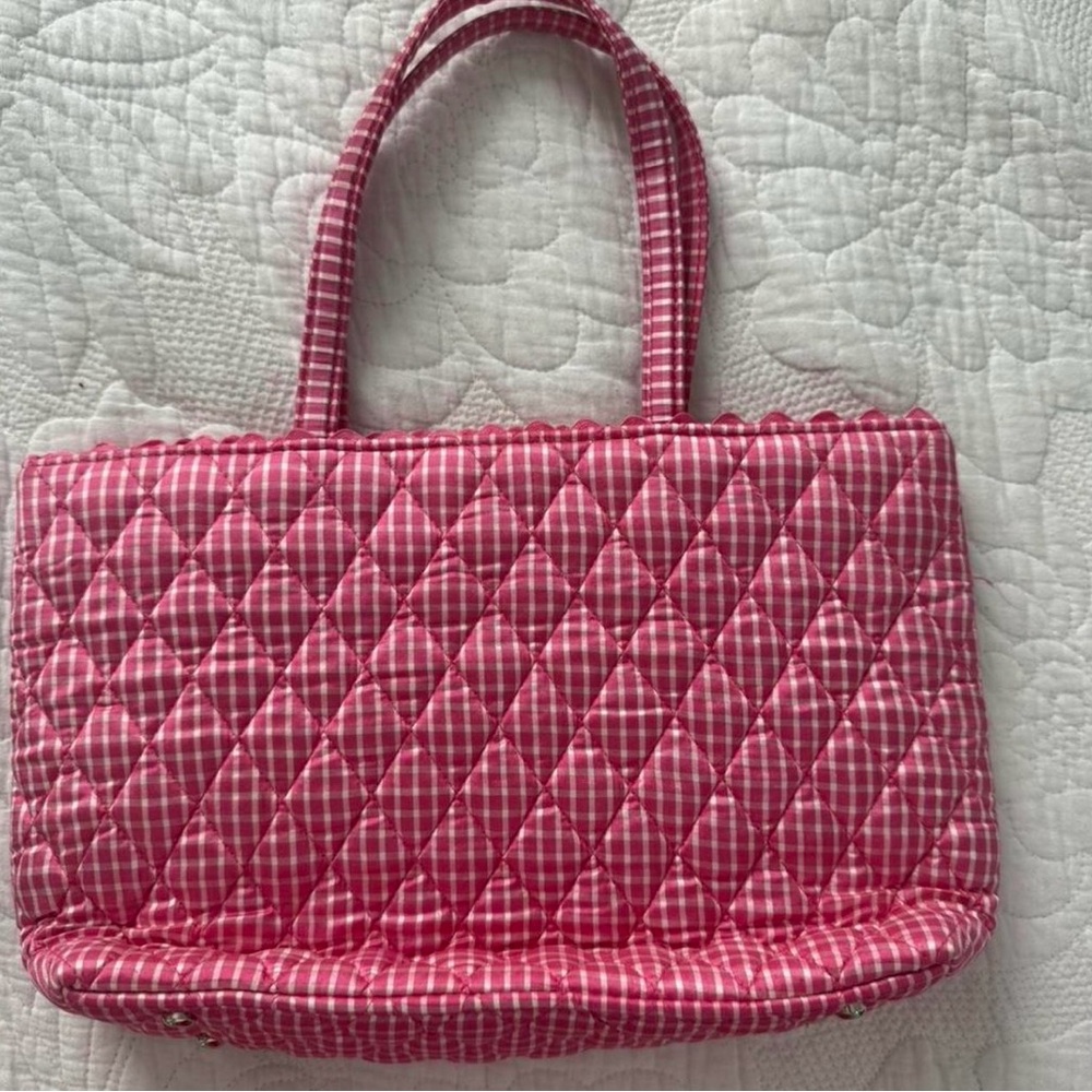 Vera Bradley Pink Checkered Quilted Tote